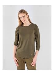 Loose women's blouse in khaki color LSLDT-0015-55(Z20)-01