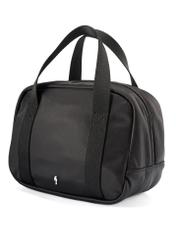Czarna torebka typu lunchbox TOREN-0328-99(Z25), widok produktu skosem na białym tle.