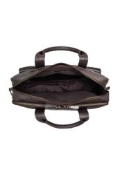 Brązowa skórzana męska torba na laptopa TORMS-0522-1H(Z26), widok produktu w środku na białym tle.