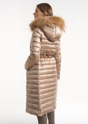 Ciepła kurtka damska w kolorze beżowym KURDT-0253-81(Z21)