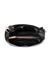 Czarna torebka damska hobo TOREC-1257-9I(Z26) - widok produktu z góry na białym tle. 