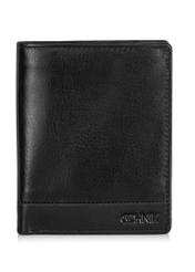 Black unzipped men's wallet PORMS-0626-99(Z24)-03