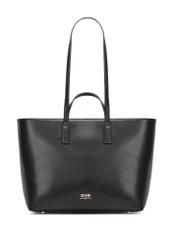 Czarna torebka damska shopper TOREC-1204-99(W26), widok produktu z przodu na białym tle.