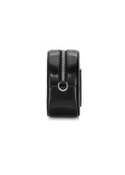 Small black handbag made of shiny imitation leather TOREC-0730B-99(Z24)-03