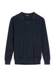 Granatowy bawełniany sweter męski SWEMT-0188-7E(W26) - widok produktu z przodu, na białym tle. 