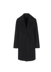 Women's black wool coat PLADT-0036-99(Z20)-02