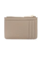 Beżowe etui na karty POREC-0413-1B(W26), widok produktu z przodu na białym tle.