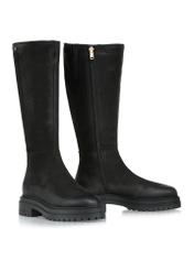 Black velvet women's boots on the platform BUTYD-1102-98(Z24)-02