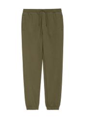 Dresowe spodnie męskie w kolorze khaki SPOMT-0101-55(Z25), widok produktu z przodu na białym tle.