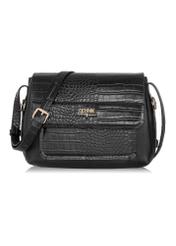 Torebka damska z elementami croco TOREC-0860A-97(Z25), widok produktu z przodu na białym tle.