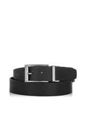 Double-sided black leather men's belt PASMS-0167A-99(W23)-01