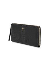 Women's black leather wallet PORES-0908-99(Z24)