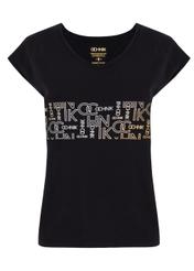 Czarny T-shirt damski z logo OCHNIK TSHDT-0062-99(W21)