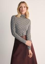 Szara bluzka damska z monogramem LSLDT-0053-96(Z25)