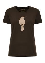 Brown women's t-shirt with logo TSHDT-0133-90(Z24)-01