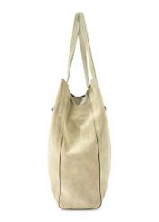 Skórzana szałwiowa torebka damska TORES-1252-8F(W26) - widok produktu z boku, na białym tle.