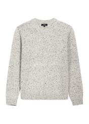 Jasnoszary sweter męski z wełną SWEMT-0173-9B(Z26), widok produktu z przodu na białym tle.