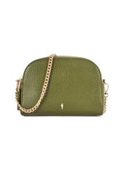 Mała torebka damska khaki TOREC-0036E-55(Z25), widok produktu przodem na białym tle.