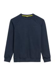 Granatowa bluza męska z bawełny BLZMT-0076-68(Z25), widok produktu od przodu na białym tle.