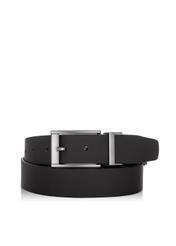 Double-sided black leather men's belt PASMS-0167A-99(W23)-02