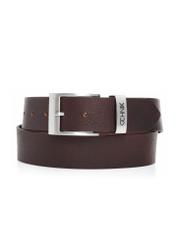 Brown leather men's belt PASMS-0127D-90(Z24)