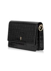 Czarna torebka damska lakierowana croco TOREC-0750-99(W23)-02