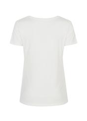 Kremowy T-shirt damski z wilgą TSHDT-0078-16(Z21)