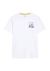 Biały T-shirt męski z nadrukiem TSHMT-0133-11(Z25), widok produktu z przodu na białym tle.