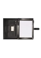 Czarna skórzana teczka męska TORMS-0480-99(Z25), widok produktu od środka na białym tle.