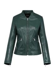 Green women's leather jacket KURDS-0492-2778(Z24)-04