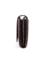 Brązowy portfel damski croco PORES-0954-89(W25) - widok produktu z boku na białym tle. 