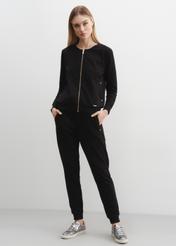 Czarna bluza damska z suwakiem BLZDT-0086-99(W23)-02