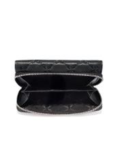 Czarny skórzany portfel damski z monogramem PORES-0882A-99(W25)