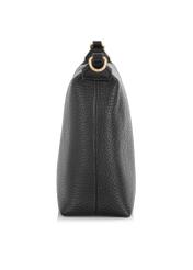 Skórzana czarna jednokomorowa torebka TORES-0981-99(W24)