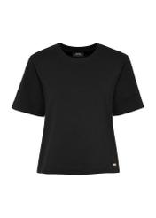 Bawełniany czarny T-shirt damski TSHDT-0138-99(W25)-05