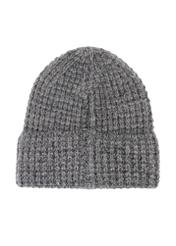 Szara czapka damska z wełną CZADT-0204-95(Z25), widok produktu z tyłu na białym tle.