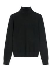 Czarny sweter damski z golfem SWEDT-0272-99(Z26), widok produktu z przodu na białym tle.
