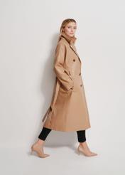 Dark beige women's leather coat KURDS-0487-1670(Z24)-05