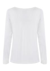 Biała bluzka damska ze srebrną wilgą LSLDT-0018-11(Z20)