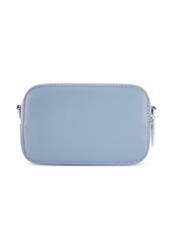 Niebieska mała torebka damska TOREC-1172-7C(W26) - widok produktu z tyłu, na białym tle.