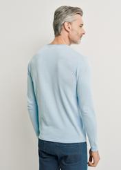 Błękitny bawełniany sweter męski SWEMT-0100-62(W24)