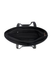 Czarna torebka damska shopper TOREC-1208-9I(W26), widok produktu od środka na białym tle.