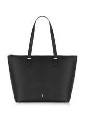 Czarna torebka shopper damska TOREC-0953A-9I(Z26), widok produktu od przodu na białym tle.