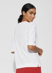 Biała bluzka damska z bufkami BLUDT-0157-11(W23)