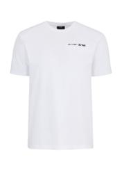Biały basic T-shirt męski z logo marki OCHNIK TSHMT-0102-11(W24)