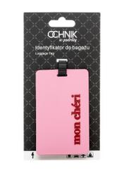 Identyfikator do bagażu AW-012-0015-5B(W26), widok produktu z opakowaniem na białym tle.