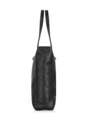 Women's black leather shopper bag TORES-1037-99(Z24)-04