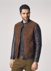 Skórzana kurtka męska z efektem used look KURMS-0250-1154(Z21)-02