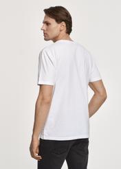 Biały T-shirt męski z logo TSHMT-0094-11(Z23)