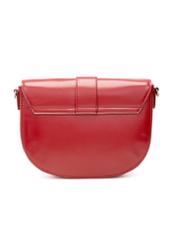 Czerwona klasyczna torebka damska TOREC-0879B-41(Z25), widok produktu od tyłu na białym tle.